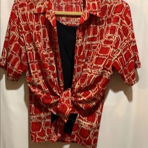 IMPRESSIONS VINTAGE blouse w/ under shell SZ L